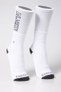 Meia Cano Longo Alto Chronic Oficial Lixo Mania Branca