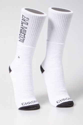 Meia Cano Longo Alto Chronic Oficial Lixo Mania Branca