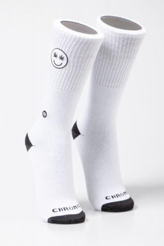 Meia Cano Longo Alto Chronic Smille - Branca