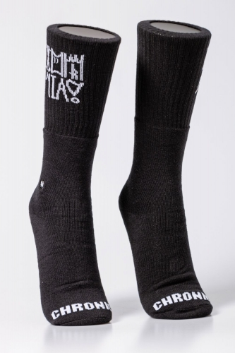 Meia Cano Longo Alto Chronic/lixo Mania! Básica - Preta