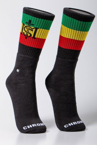 Meia Cano Longo Alto Reggae Roots Chronic Preta